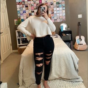 American Eagle Black Ripped Jeans